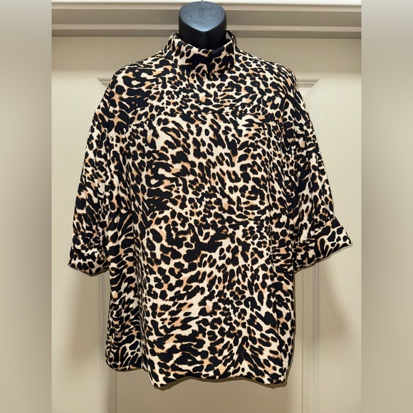 ZARA Animal Print Oversized Blouse size L - Picture 5 of 16